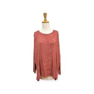 Slightly Buddha Red Printed Long Sleeve Top One Size